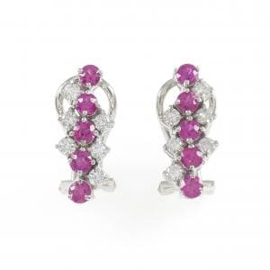 750WG ルビー ピアス/イヤリング 1.06CT