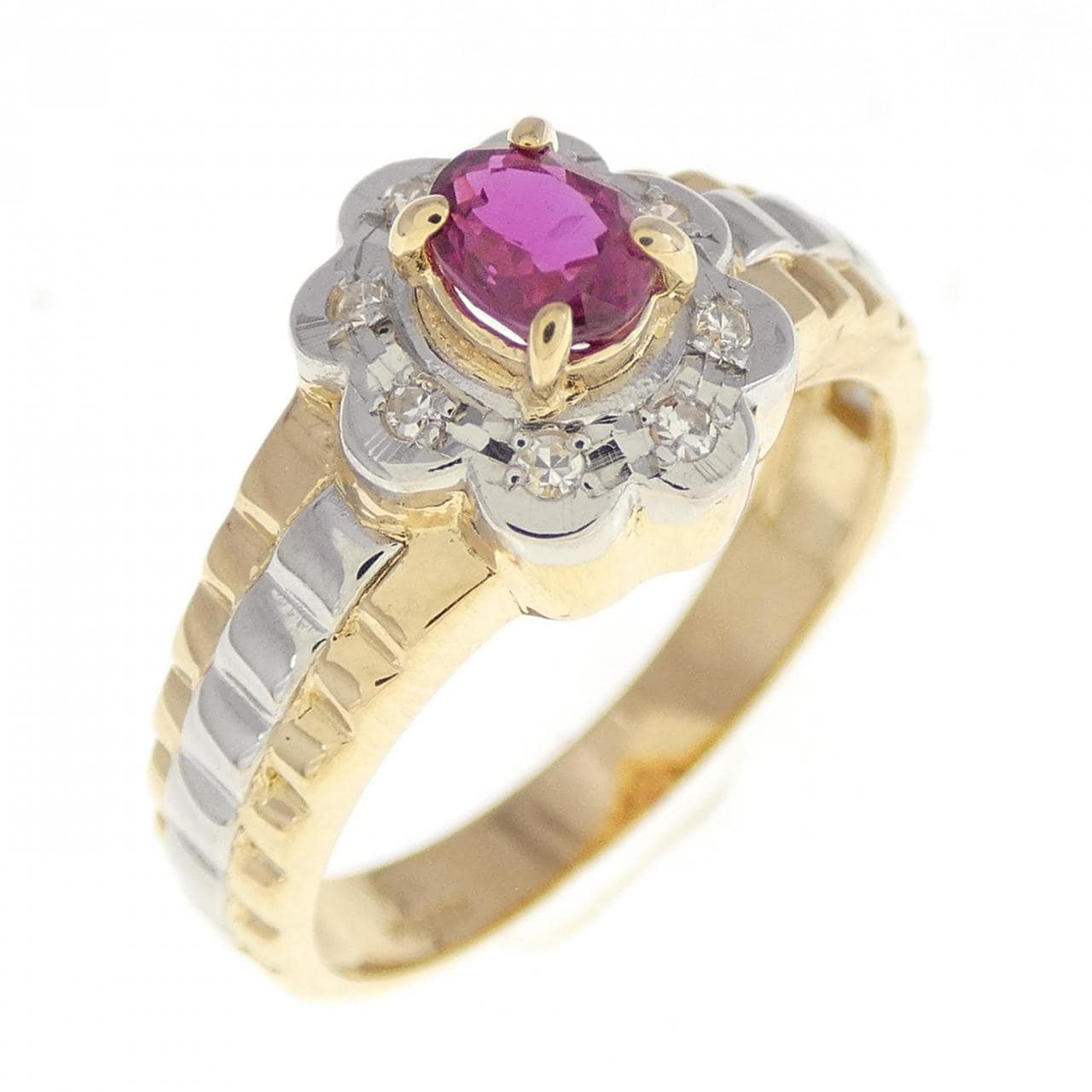 K18YG/PT ruby ring