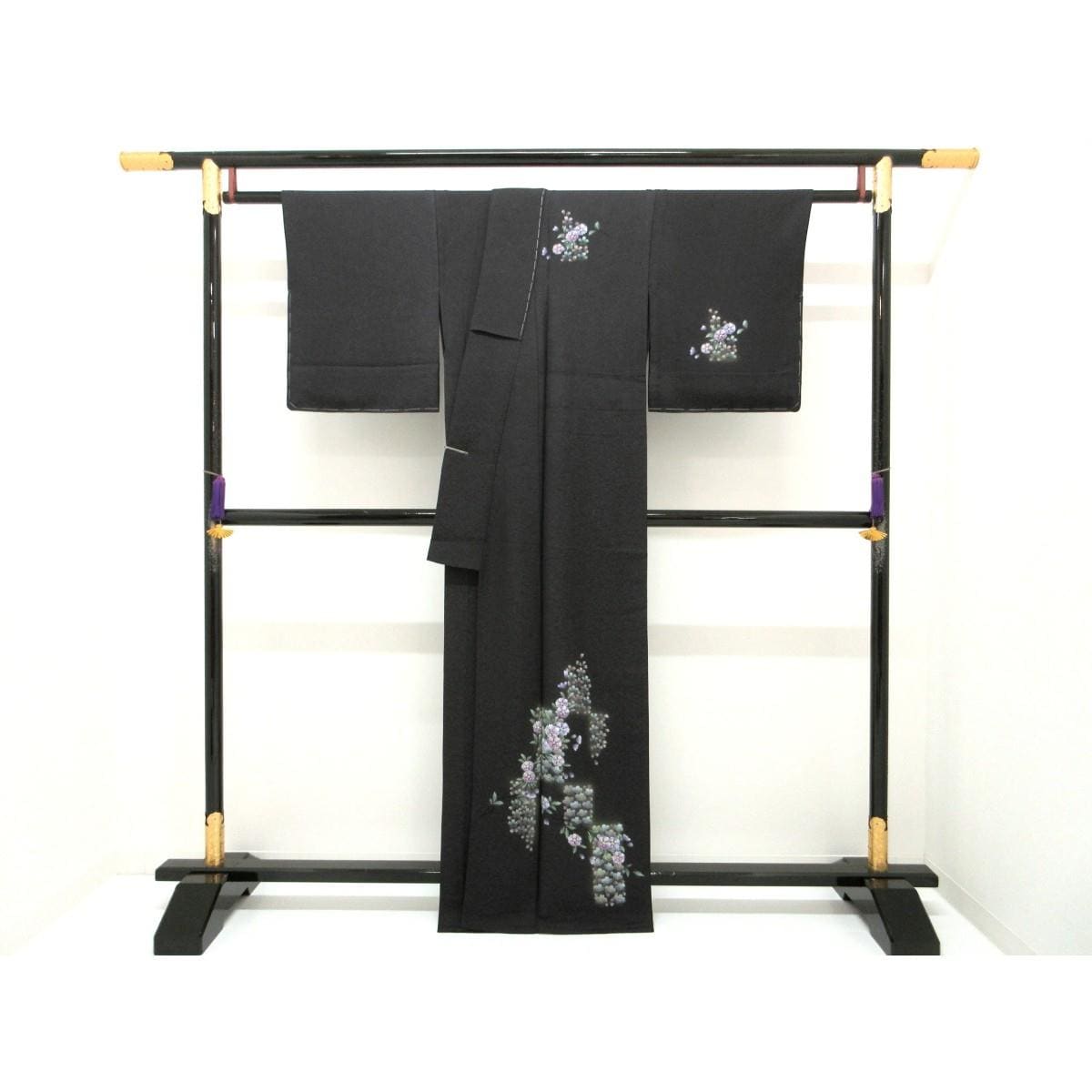 単衣　訪問着　友禅加工刺繍入り