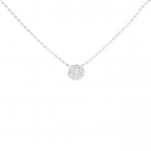 K10WG フラワー ダイヤモンド ネックレス 0.10CT