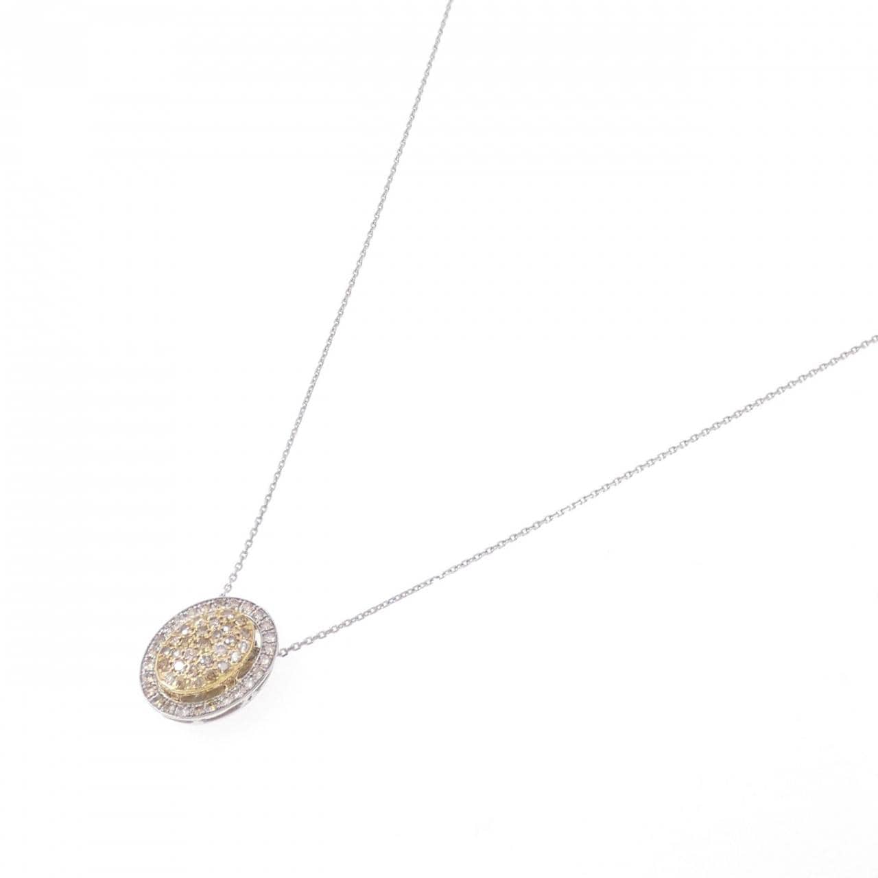 K18YG/PT 2WAY钻石项链 0.50CT