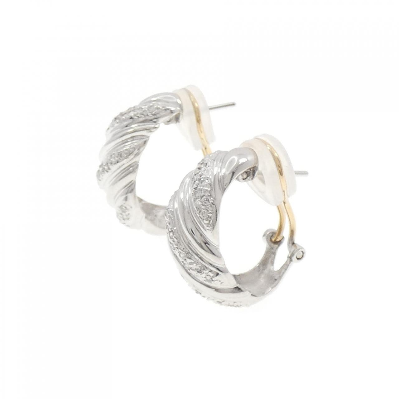 PT900/K18YG Diamond Earrings 0.26CT
