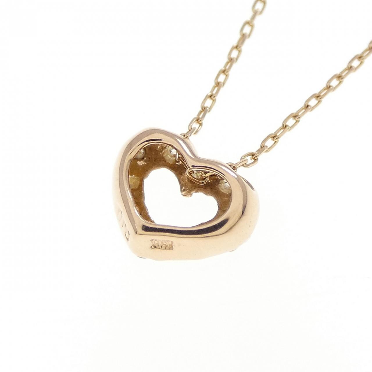 K10PG ハート ダイヤモンド ネックレス 0.10CT