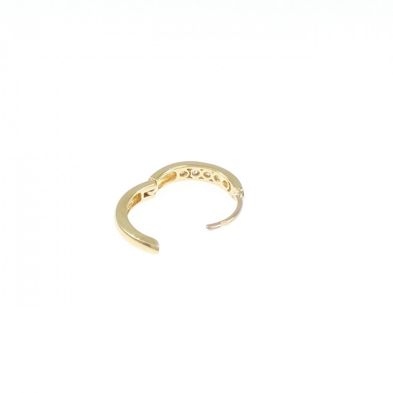 K18YG ダイヤモンド フープ ピアス 0.10CT 片耳