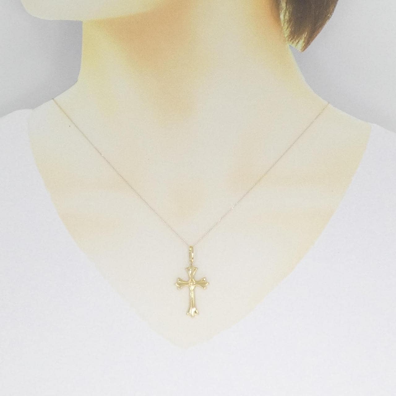 [BRAND NEW] K18YG cross necklace