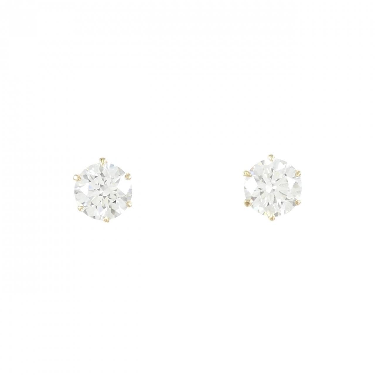 【リメイク】K18YG/ST ダイヤモンド ピアス 0.525CT 0.541CT E VS2 EXT