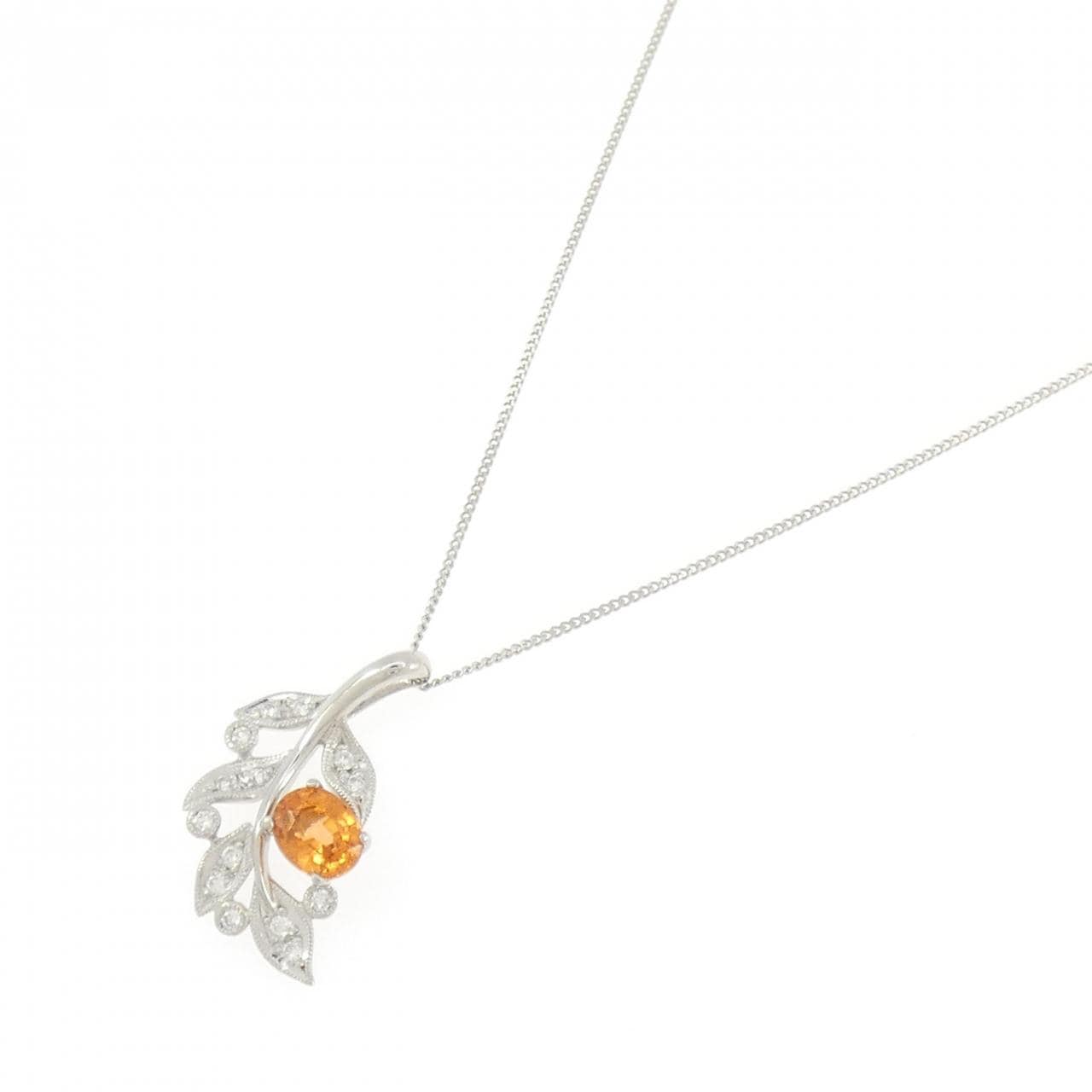 PT900/PT850 ガーネット ネックレス 1.35CT