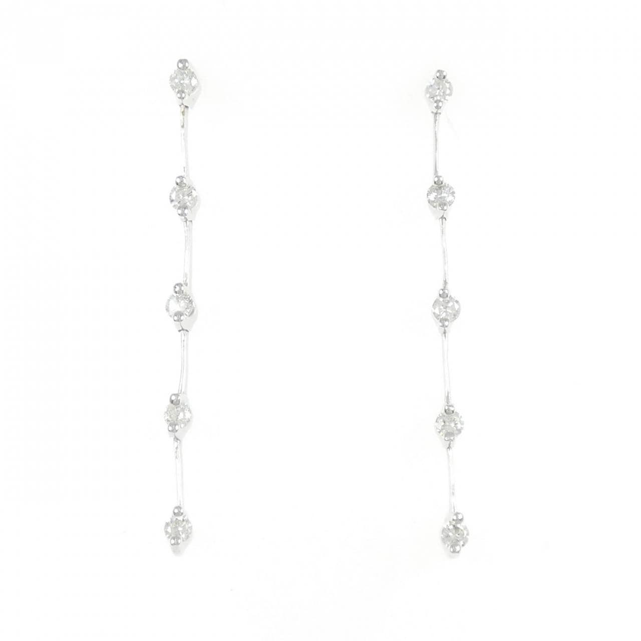 K18WG ダイヤモンド ピアス 0.50CT