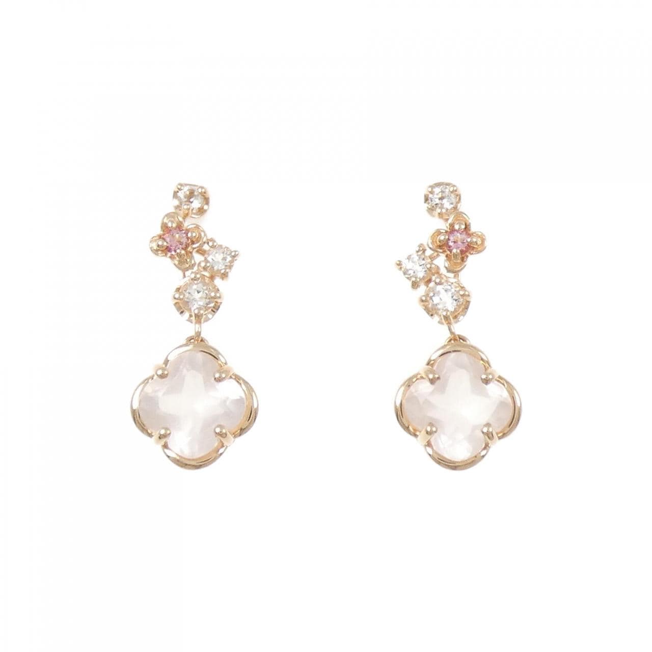 サマンサティアラ ローズクオーツ ピアス