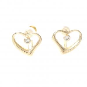 K18YG ハート ダイヤモンド イヤリング