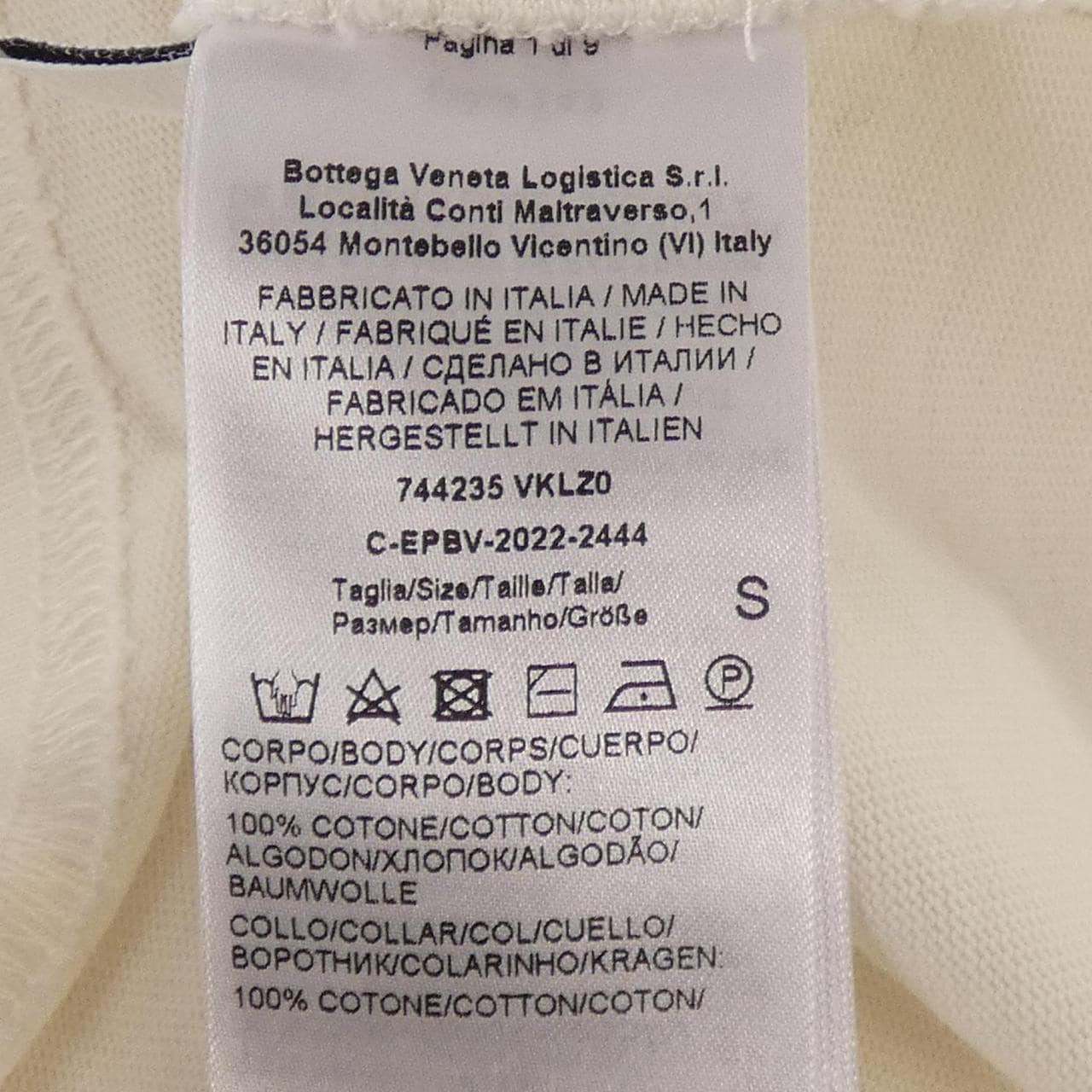 ボッテガヴェネタ BOTTEGA VENETA 744235 VKLZ0 Tシャツ