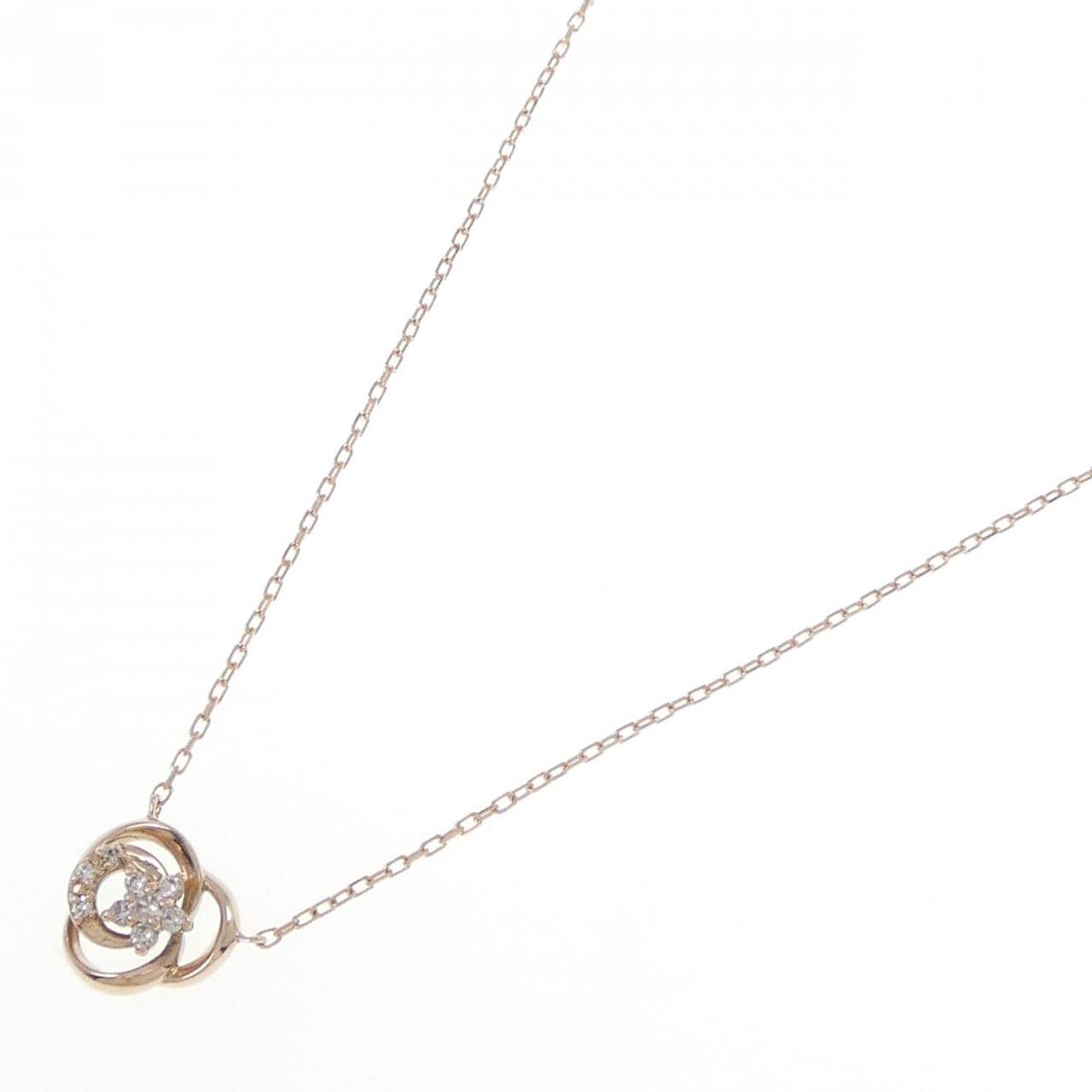K18PG ムーン×スター ダイヤモンド ネックレス 0.06CT