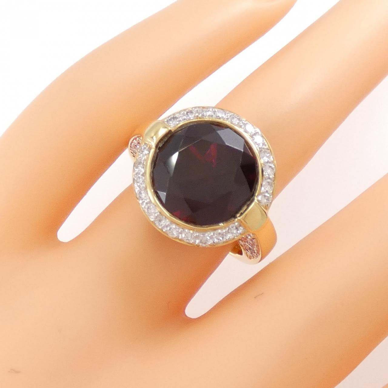 K18YG ガーネット リング 7.58CT