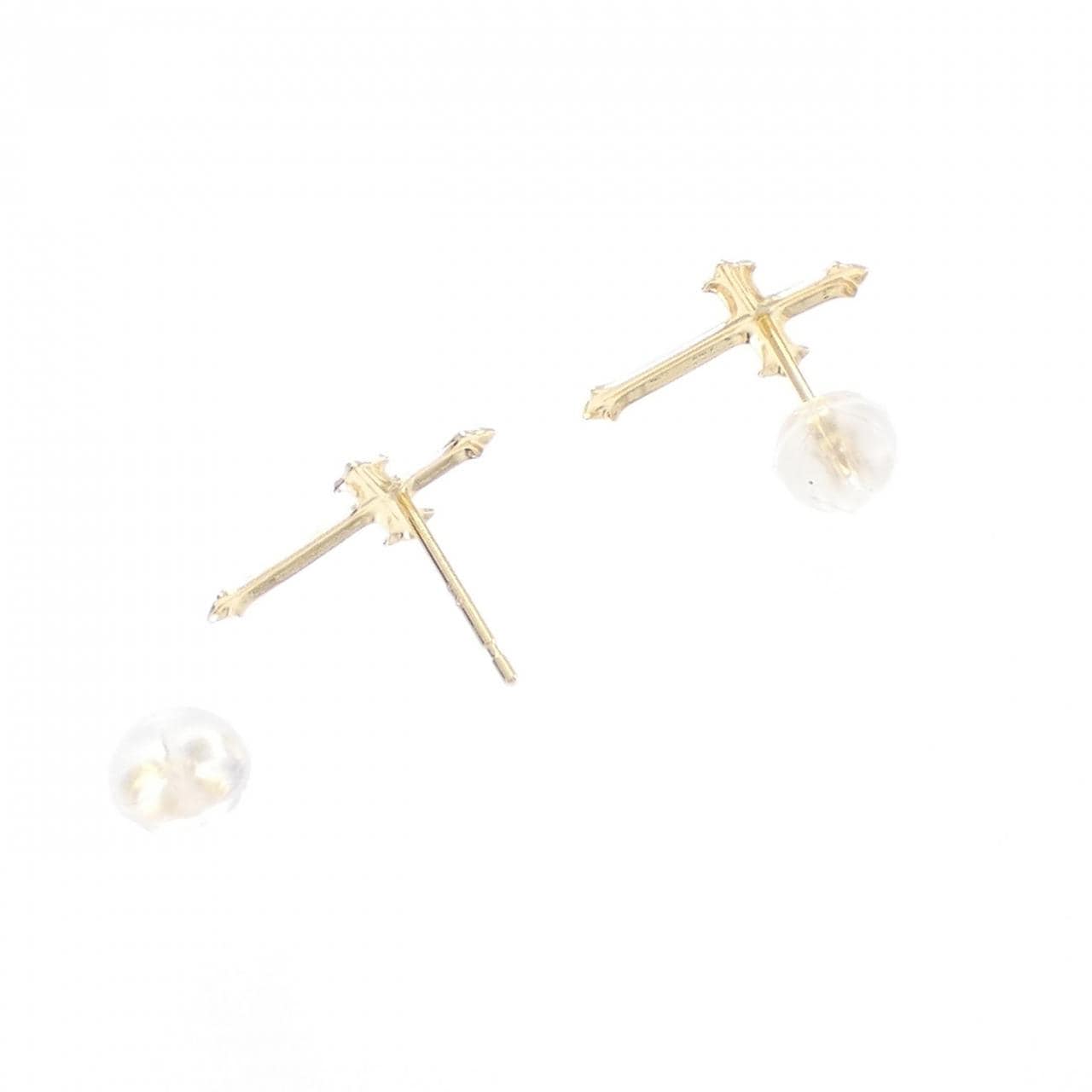 [BRAND NEW] K18YG Cross Earrings