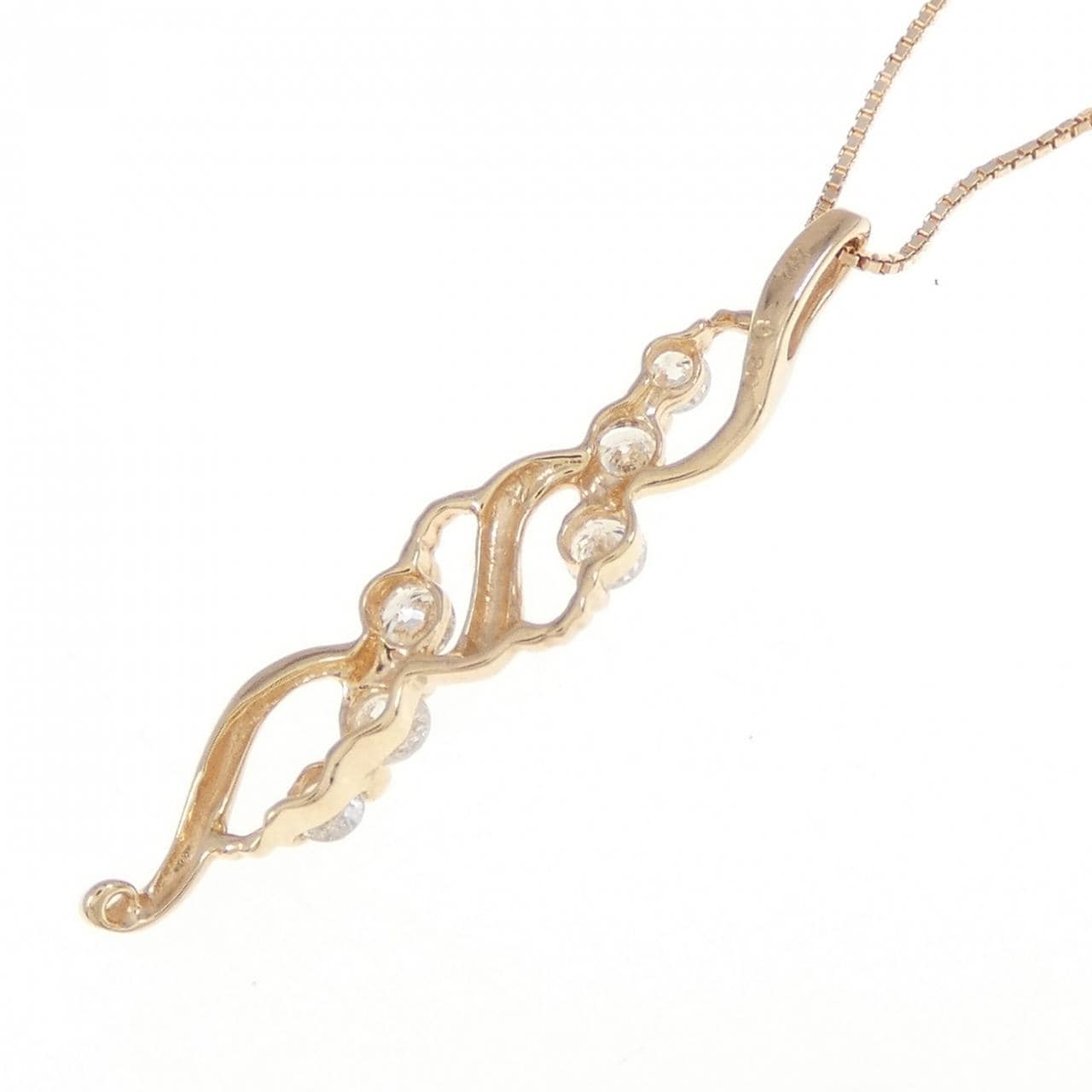 K14PG/K10PG ダイヤモンド ネックレス 0.20CT