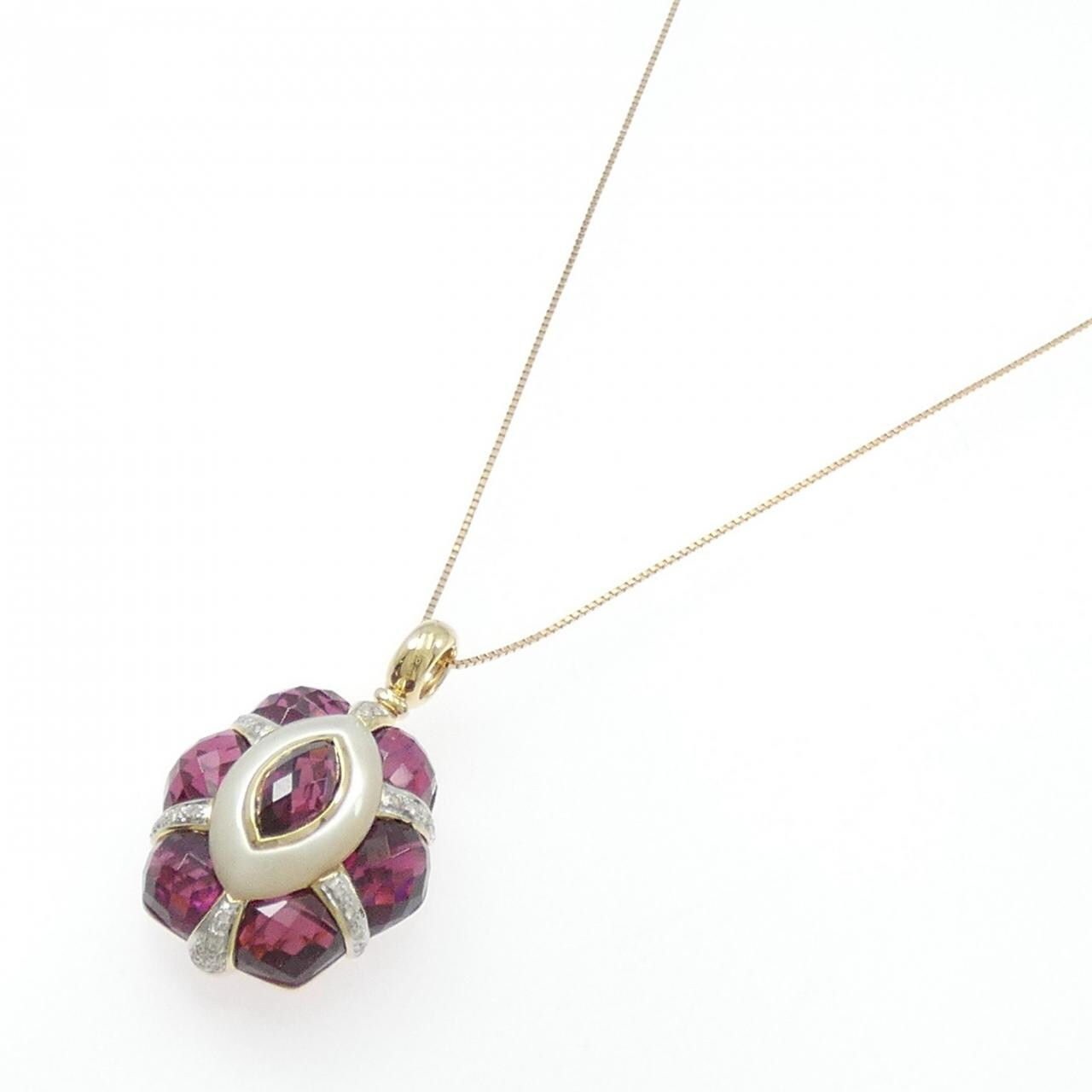 K18YG/K18WG カラーストーン ネックレス