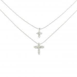 K18WG クロス ダイヤモンド ネックレス 0.31CT
