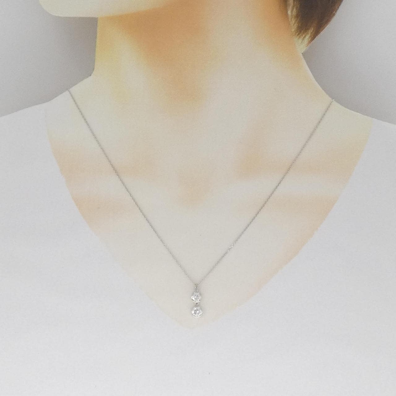 K18WG ダイヤモンド ネックレス 0.33CT