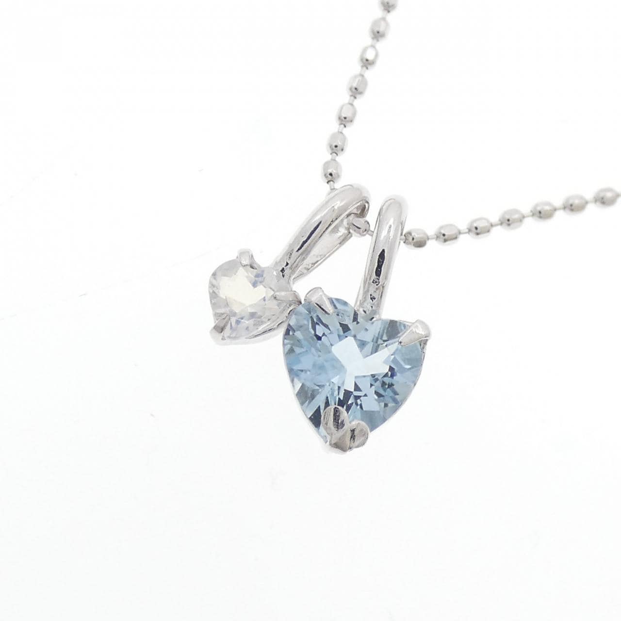 K18WG 2WAY アクアマリン ネックレス