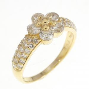 K18YG Flower Diamond Ring 0.94CT