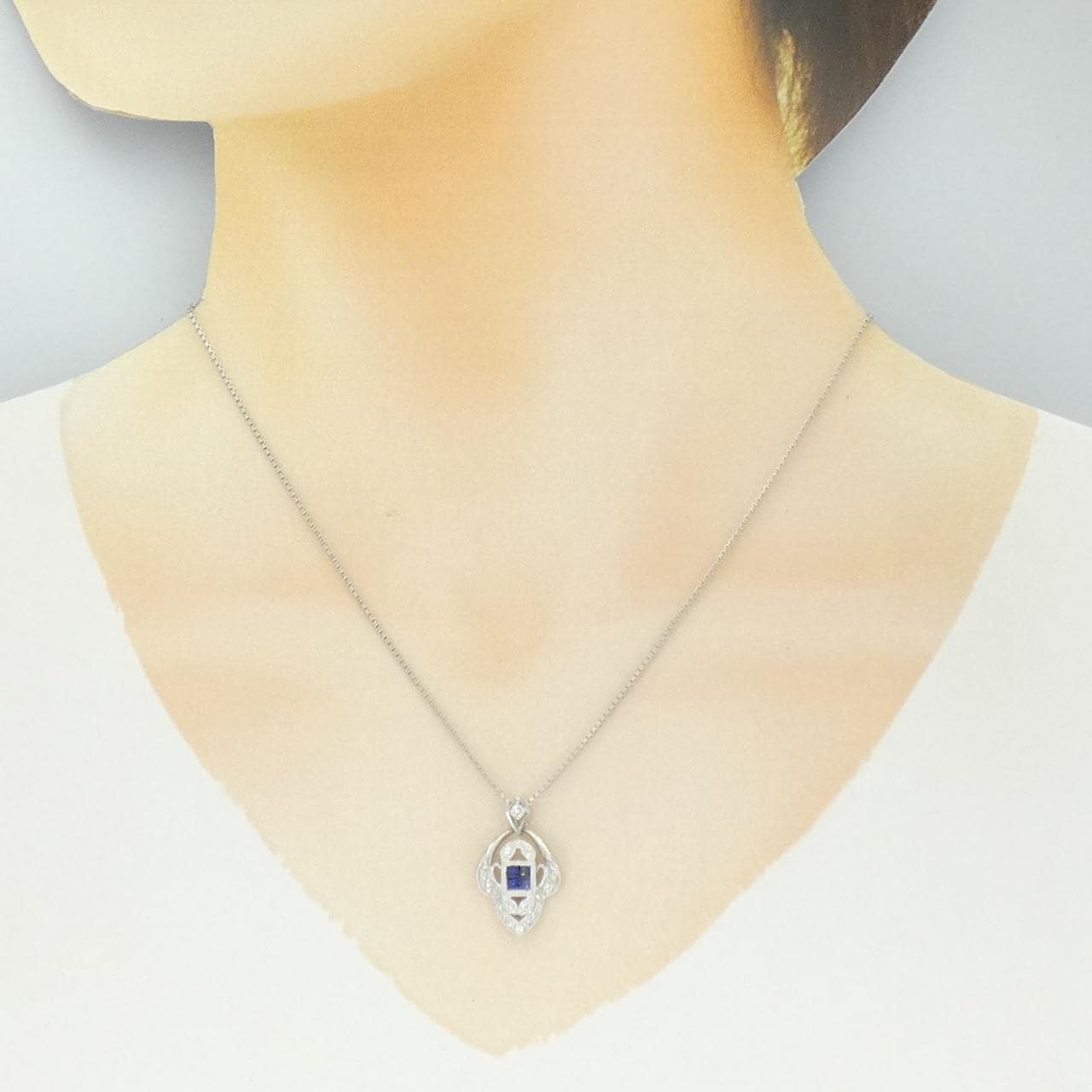 PT900/PT850 サファイヤ ネックレス 0.35CT