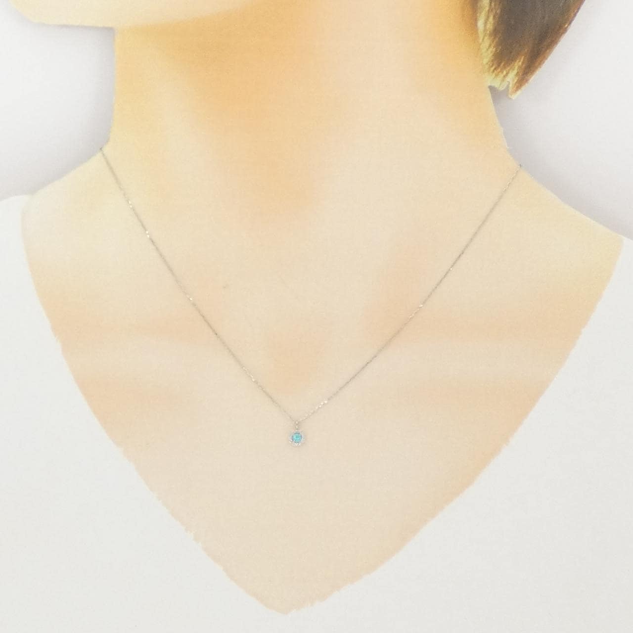 PT900 トルマリン ネックレス 0.04CT