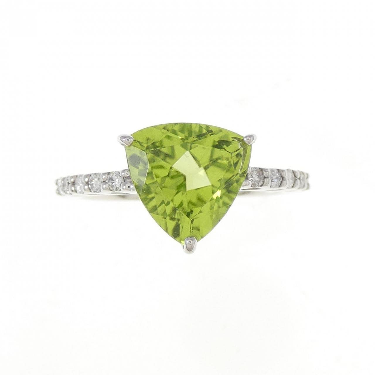K18WG ペリドット リング 2.48CT
