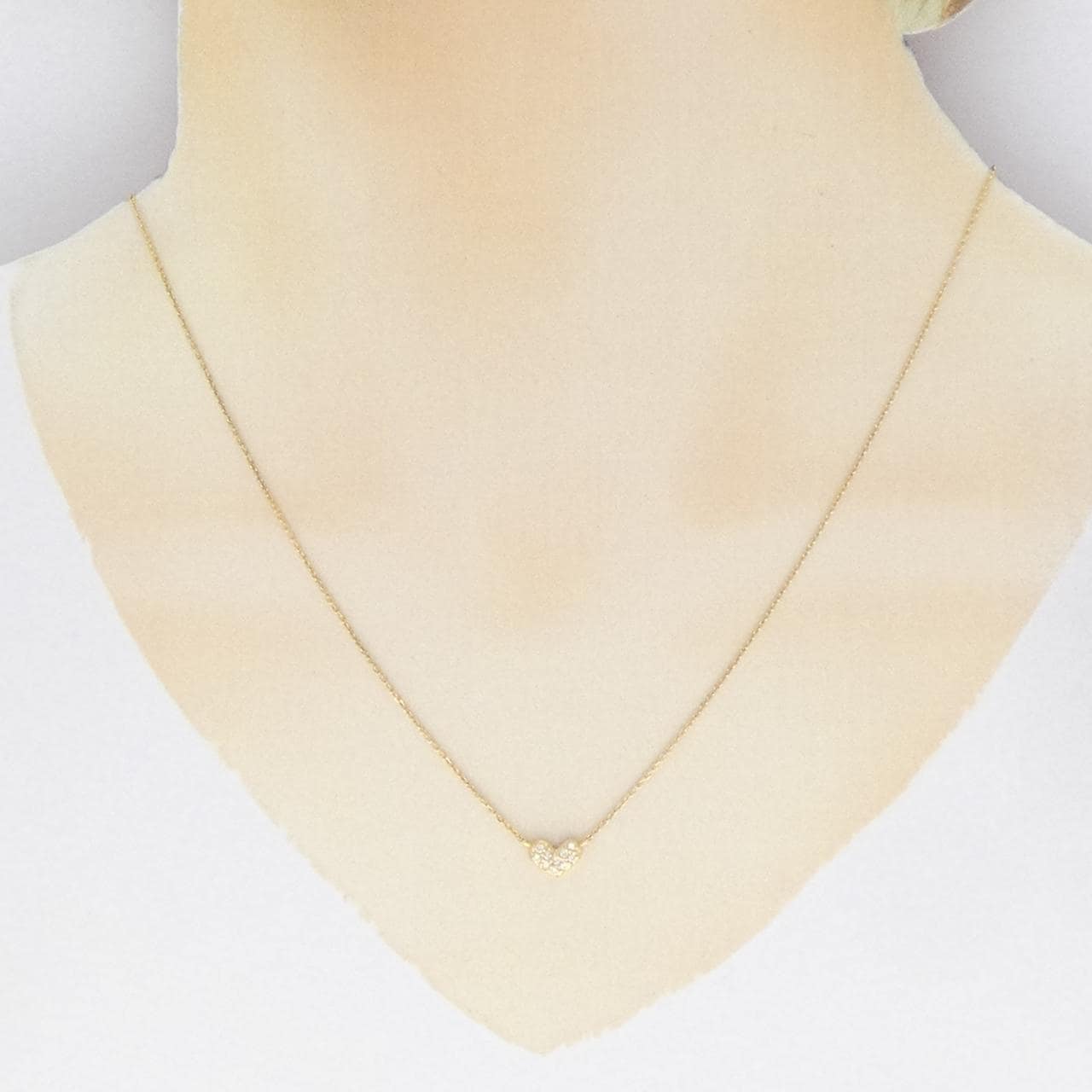 K18YG ハート ダイヤモンド ネックレス 0.08CT