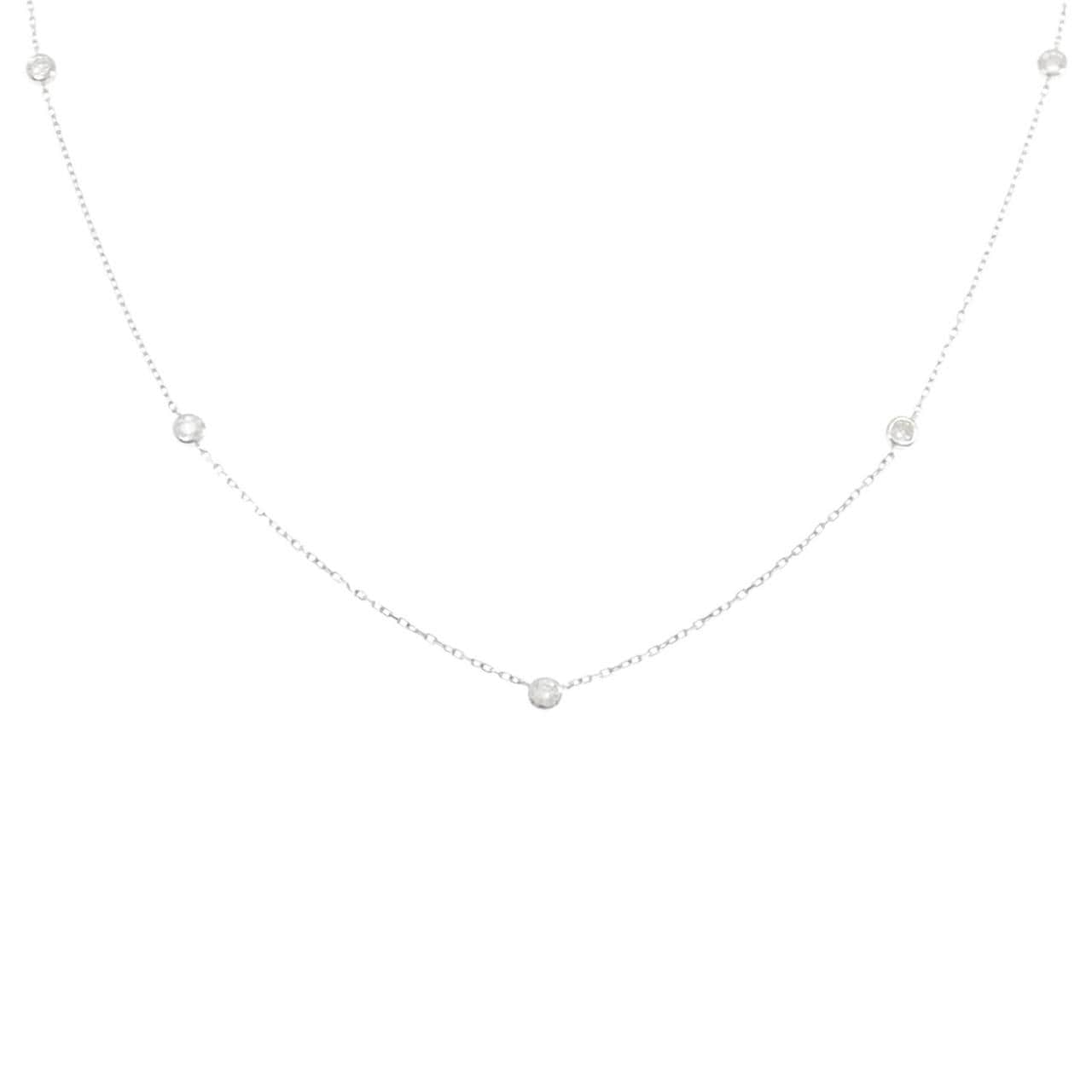 K18WG ダイヤモンド ネックレス 0.35CT