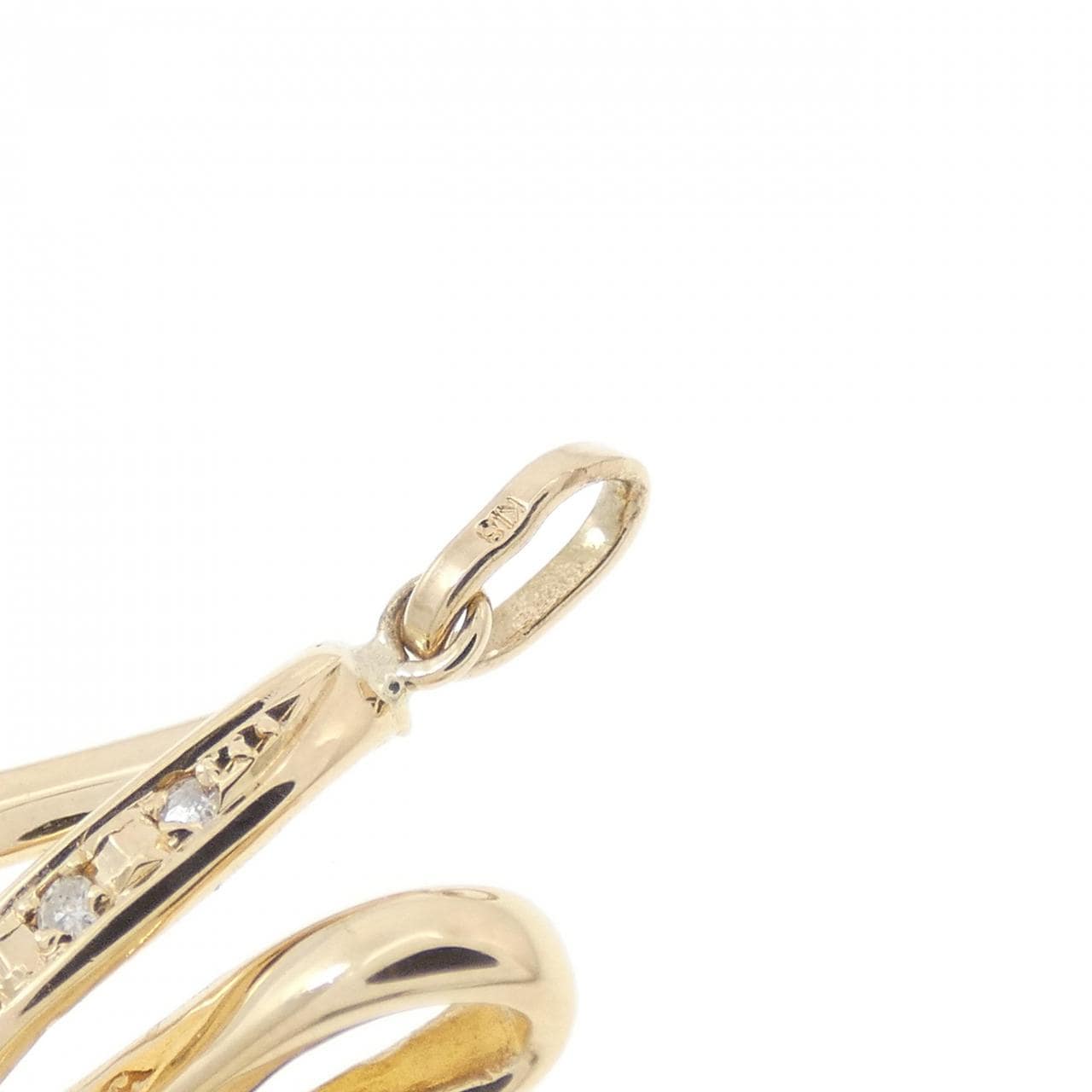 K18YG イニシャルM ダイヤモンド ペンダント