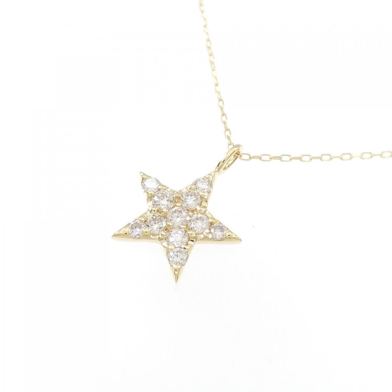 [BRAND NEW] K18YG Star Diamond Necklace 0.20CT