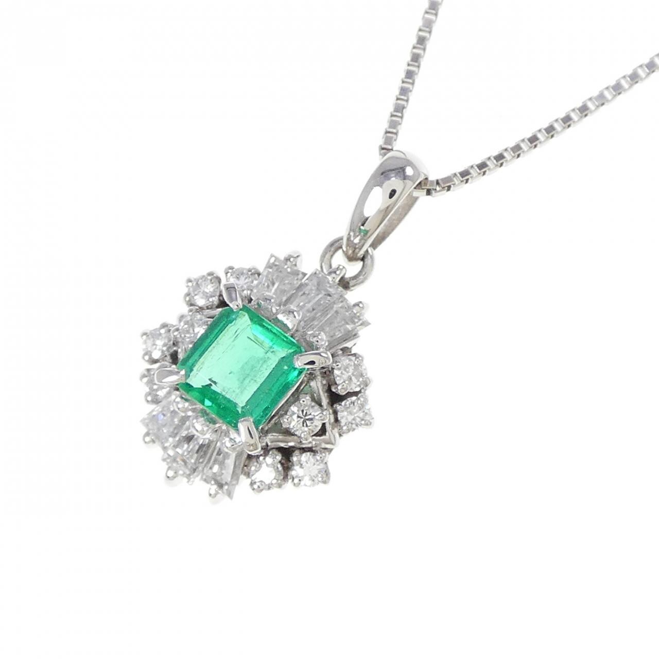 PT900/PT850 エメラルド ネックレス 0.58CT