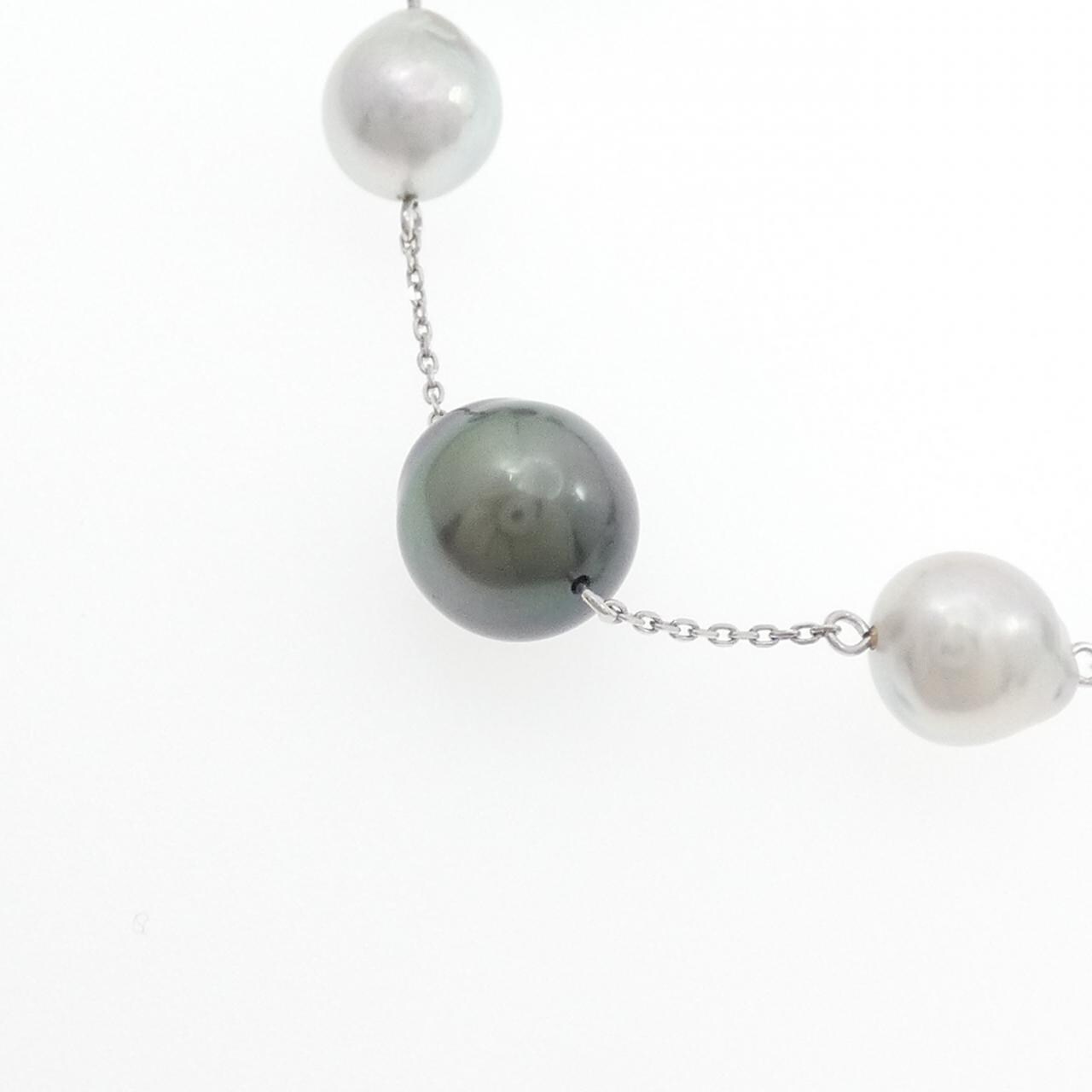 K14WG 黒蝶パール ネックレス