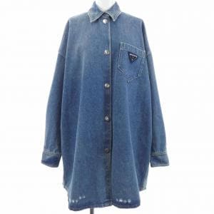 プラダ PRADA トライアングルロゴ オーバーサイズ オーガニックデニムシャツ GFC036 S212 1ZAB シャツ