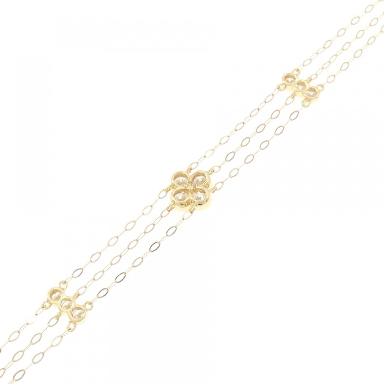 K18YG フラワー ダイヤモンド ブレスレット 0.50CT