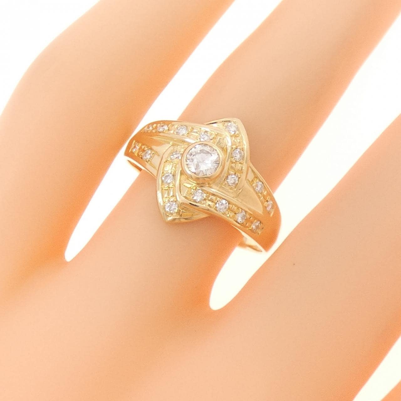 K18YG ダイヤモンド リング 0.15CT
