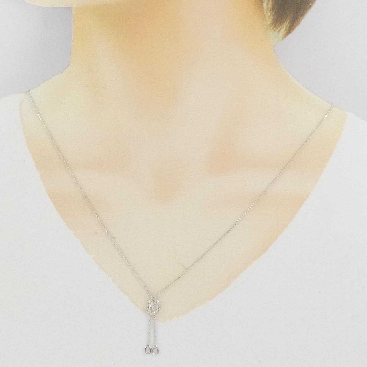K18WG ダイヤモンド ネックレス 0.20CT