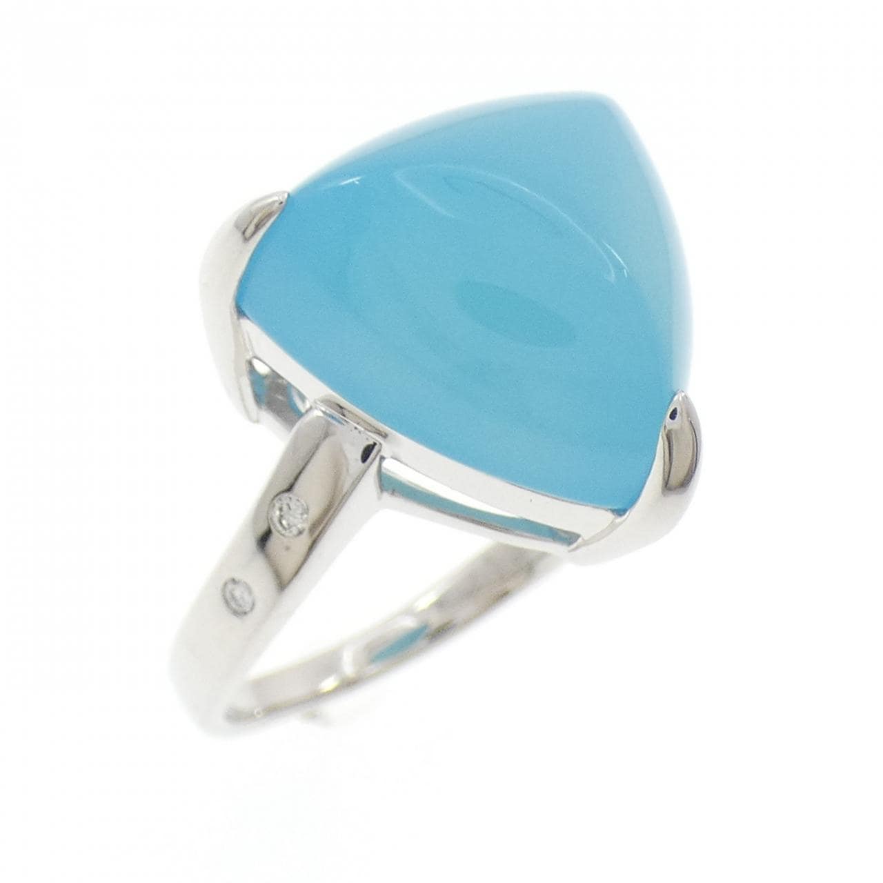 K18WG カルセドニー リング 13.25CT