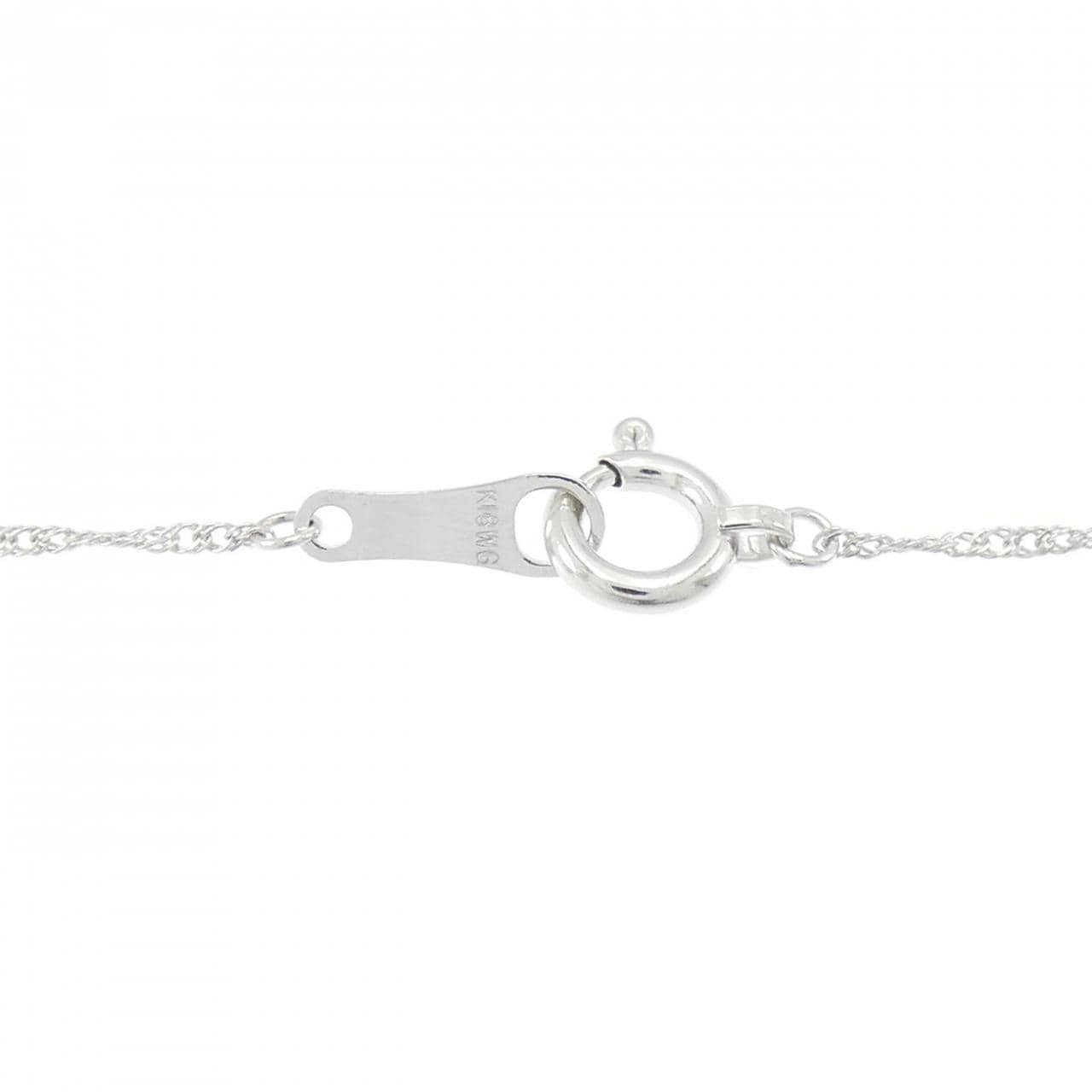 K18WG フラワー ダイヤモンド ネックレス