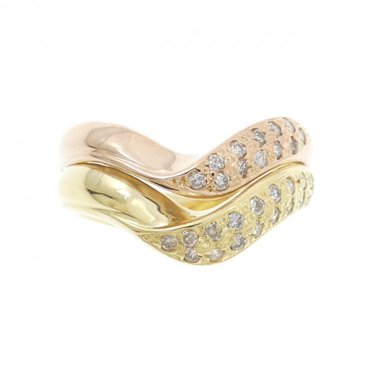 K18YG/K18PG ダイヤモンド リング 0.30CT