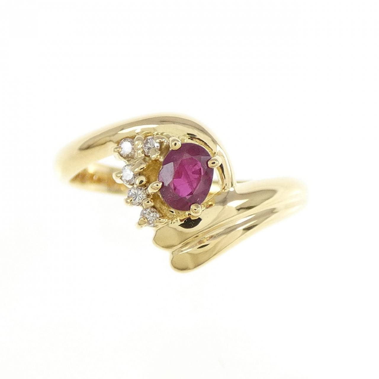 K18YG ルビー リング 0.27CT