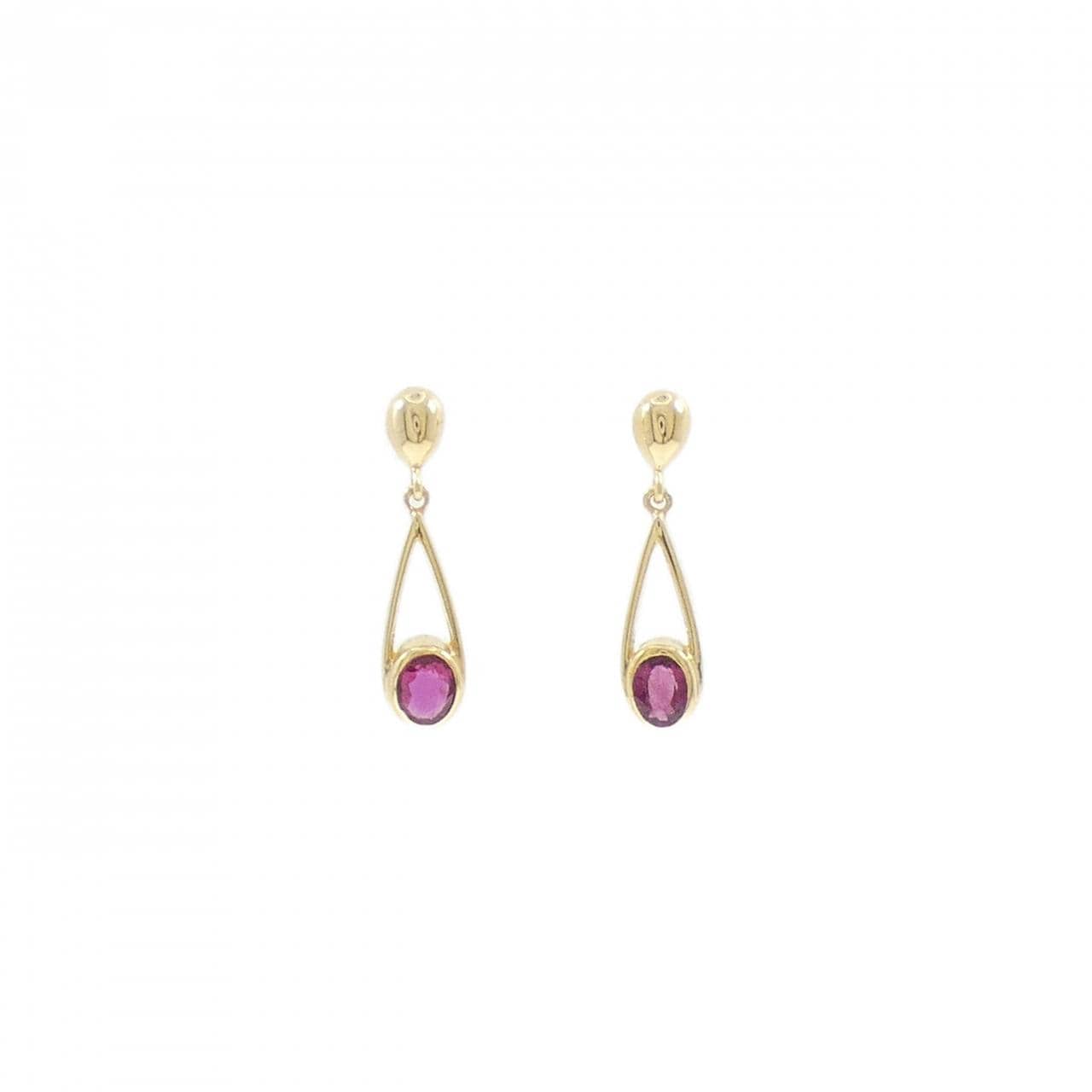 K18YG ルビー ピアス 0.41CT