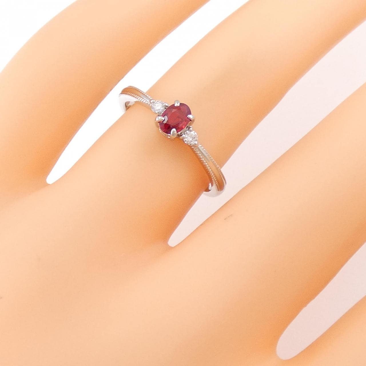 【新品】PT ルビー リング 0.24CT