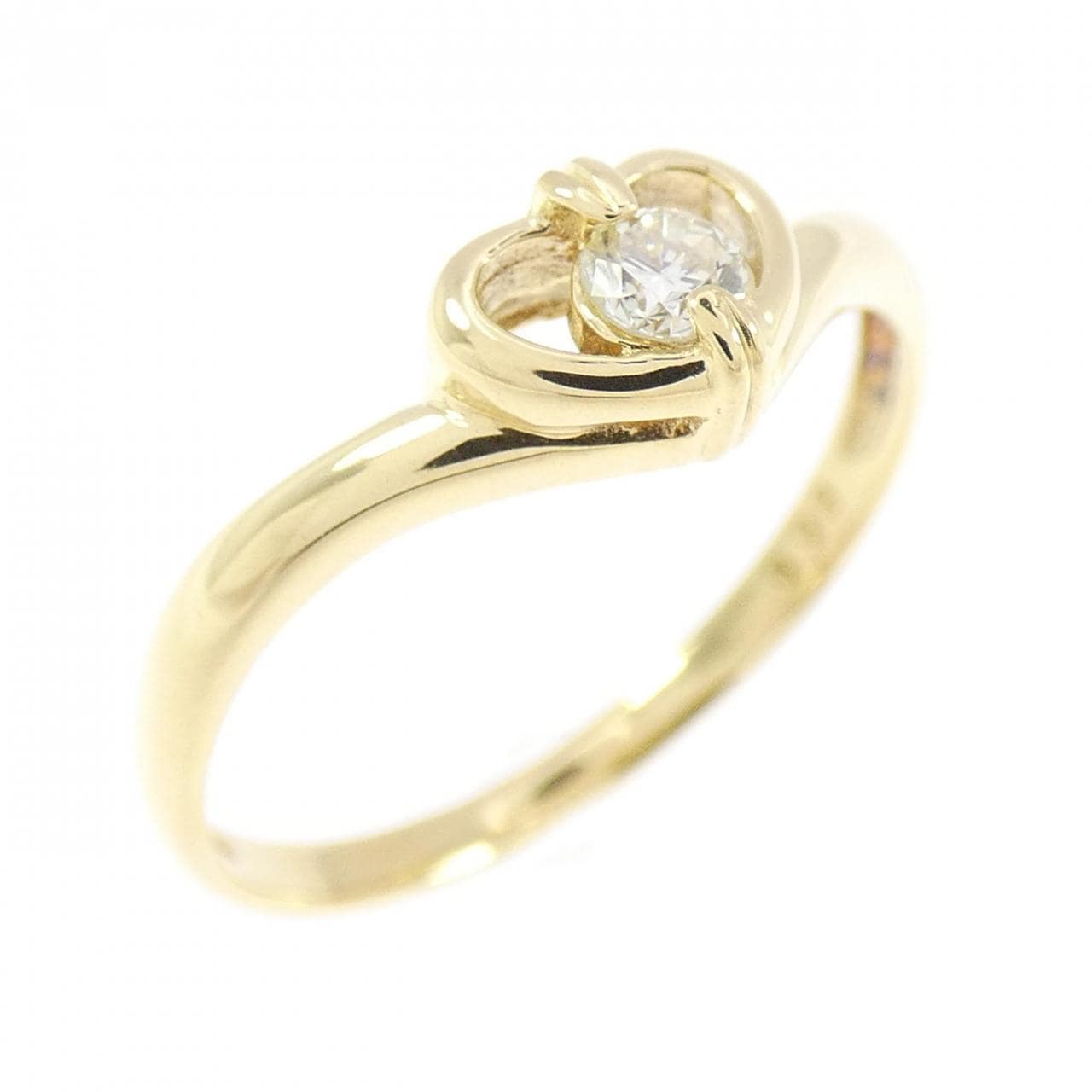 K18YG ハート ダイヤモンド リング 0.08CT