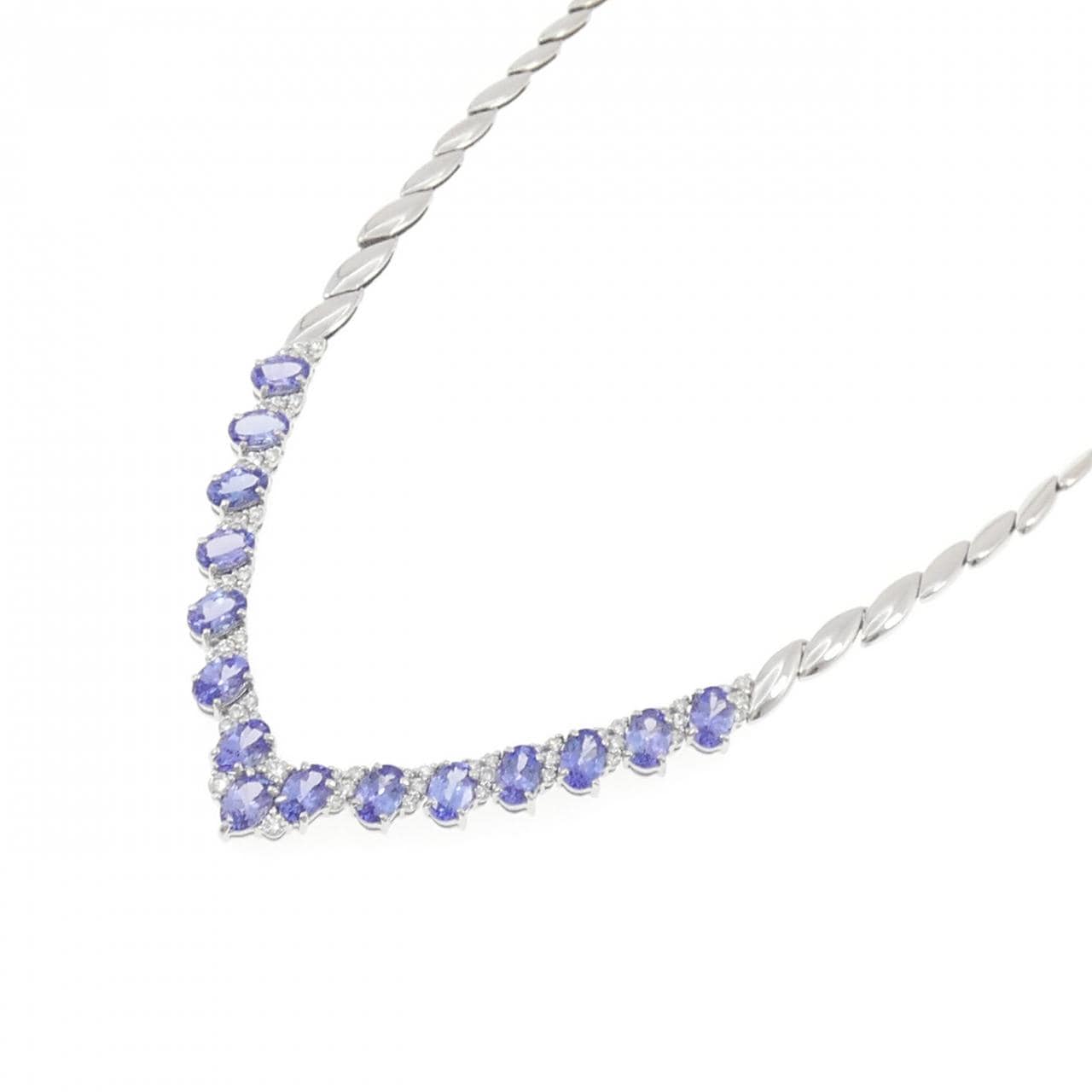 K18WG タンザナイト ネックレス 6.32CT