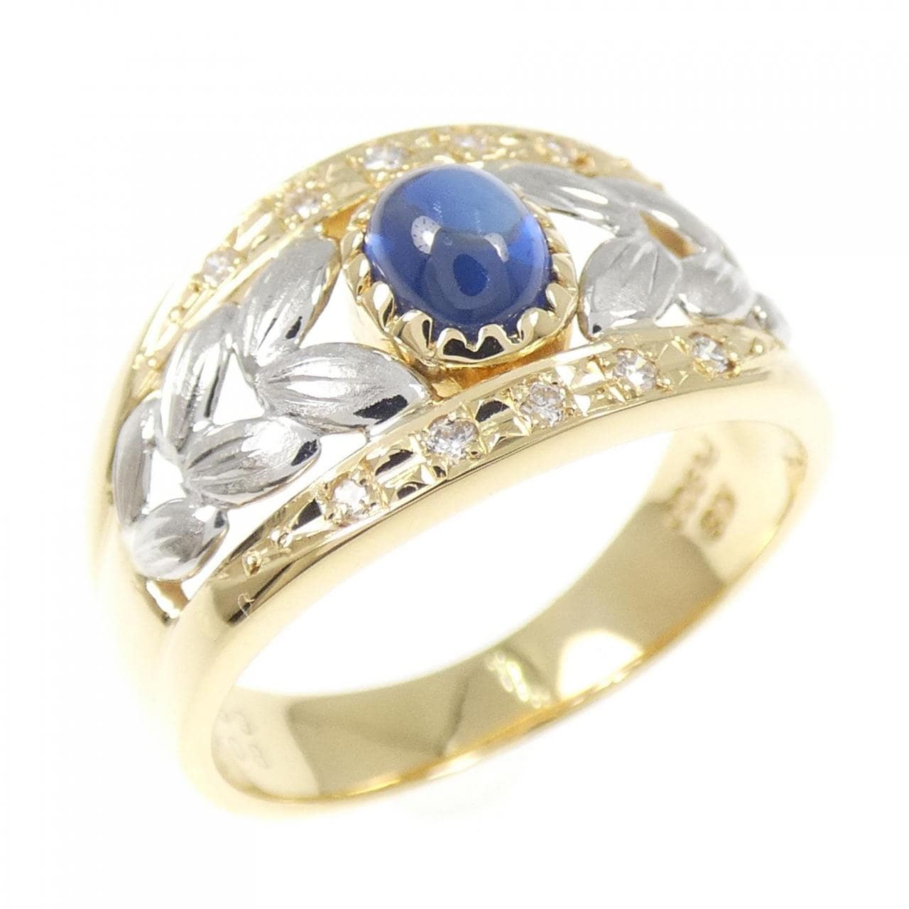 K18YG/PT900 サファイヤ リング 0.59CT
