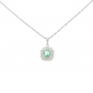 PT900/PT850 エメラルド ネックレス 0.43CT