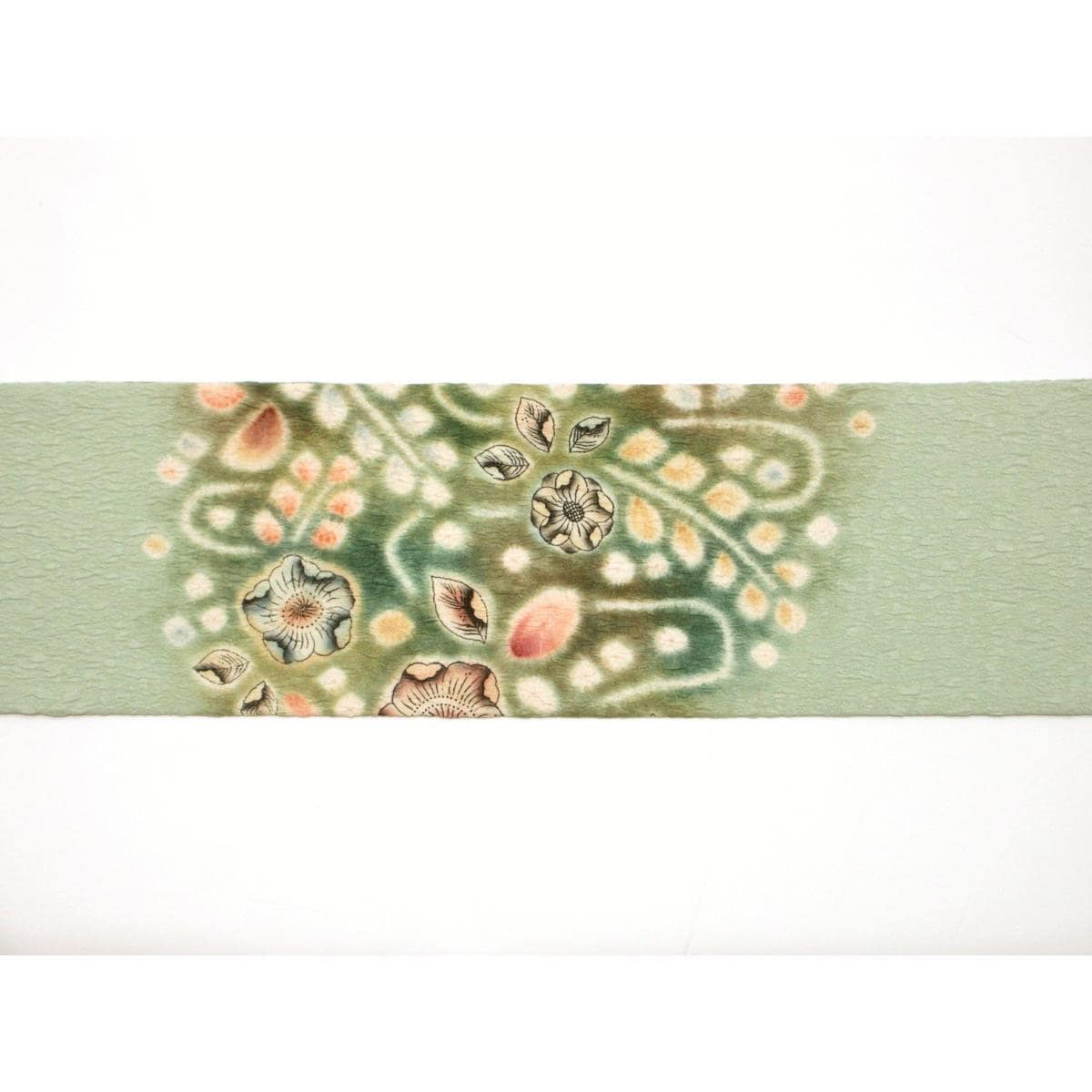 名古屋帯　染帯　ふくれ織　友禅加工絞り入