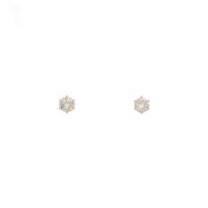 K18PG ソリティア ダイヤモンド ピアス 0.20CT