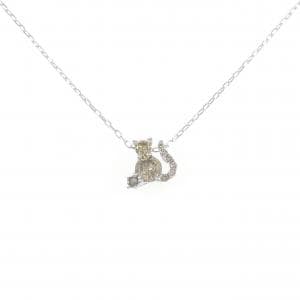 K18WG キャット ダイヤモンド ネックレス 0.50CT